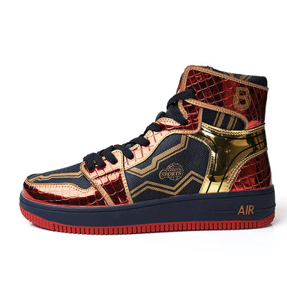 2024 Superstar Fashion High Top Men'S Shoes Couple Red Sneakers Mirror Luxury Designer Skateboard Shoes Men Vulcanized Sneakers
