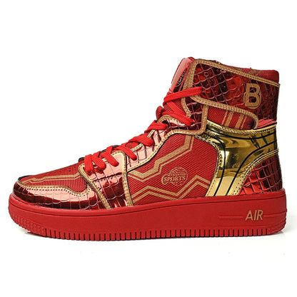 2024 Superstar Fashion High Top Men'S Shoes Couple Red Sneakers Mirror Luxury Designer Skateboard Shoes Men Vulcanized Sneakers