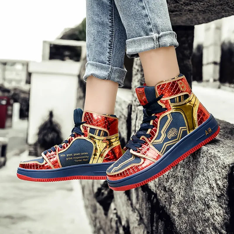 2024 Superstar Fashion High Top Men'S Shoes Couple Red Sneakers Mirror Luxury Designer Skateboard Shoes Men Vulcanized Sneakers
