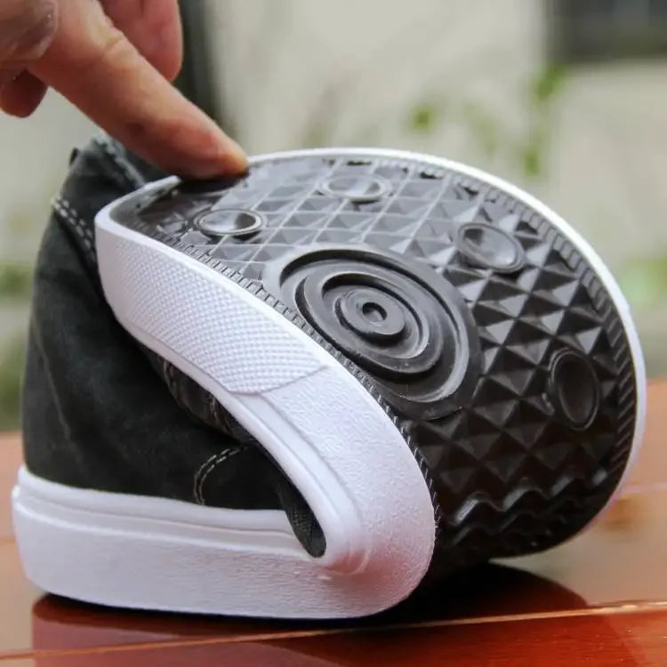 Men'S Canvas Shoes Flat High-Top Vulcanized Shoes Men'S Sneakers 2023 New Men'S Black Casual Canvas Shoes Men'S Shoes Sneakers