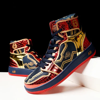2024 Superstar Fashion High Top Men'S Shoes Couple Red Sneakers Mirror Luxury Designer Skateboard Shoes Men Vulcanized Sneakers