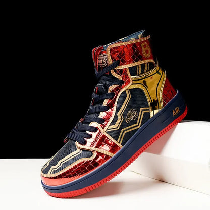 2024 Superstar Fashion High Top Men'S Shoes Couple Red Sneakers Mirror Luxury Designer Skateboard Shoes Men Vulcanized Sneakers